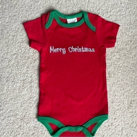 Baby Christmas Onesie Merry Christmas 0-3 Months Unisex 100% Cotton - Picture 6 of 7